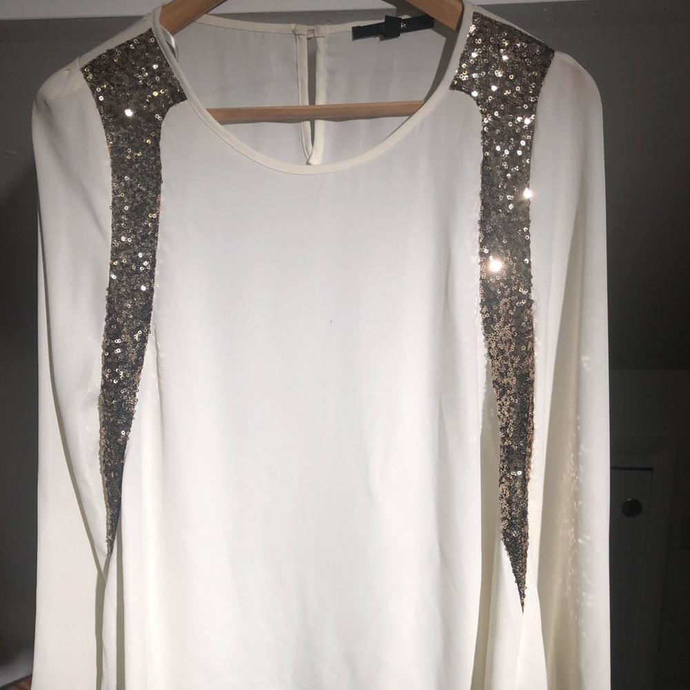 Cream sequin blouse